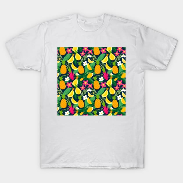 Tropical Fruit Delight T-Shirt by Sevendise